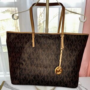 Michael Kors Signature Brown and Tan Tote w/Gold Hardware
